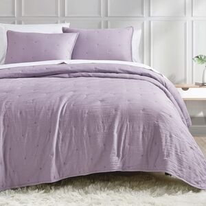 New Bourina King Quilt Coverlet 3 Piece Set Lavender